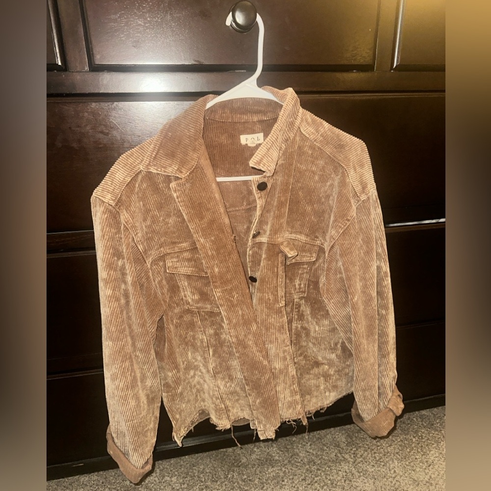 POL Corduroy Jean Jacket - Tan